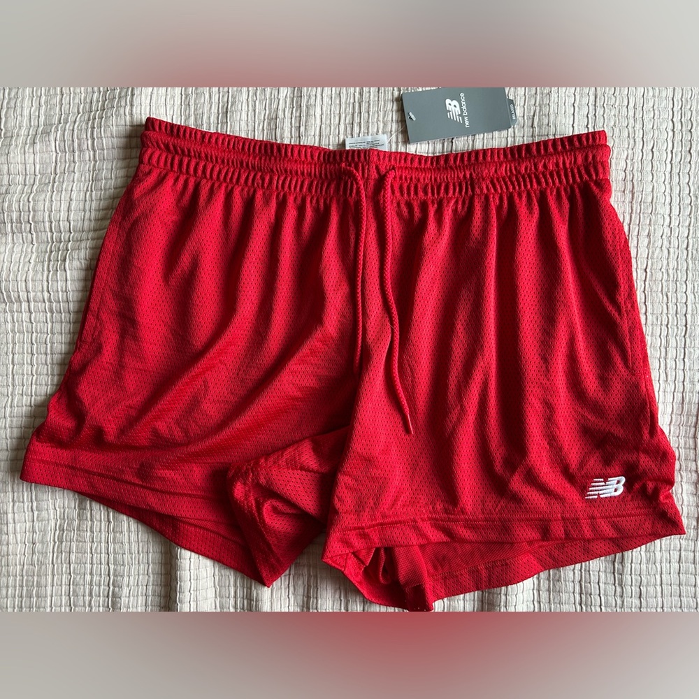 NEW BALANCE Mesh shorts relaxed 5” inseam XL red double mesh lightweight